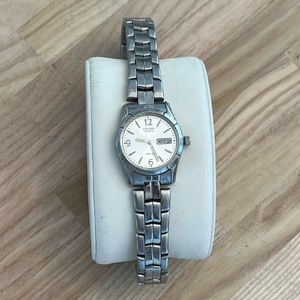 Citizen Ladies Watch Stainless Steel Bracelet White Dial Day Date Window